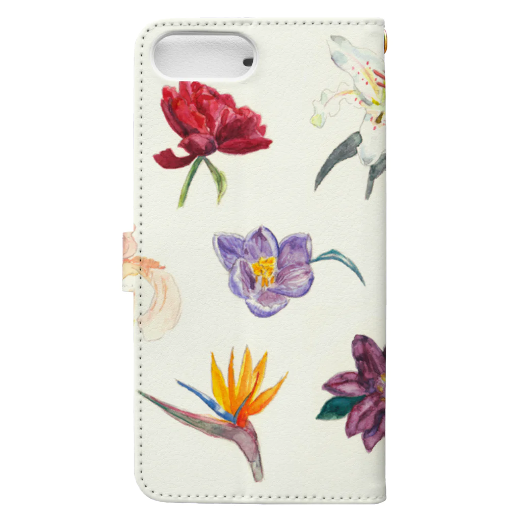 上/うえのお気に入りの花 Book-Style Smartphone Case :back