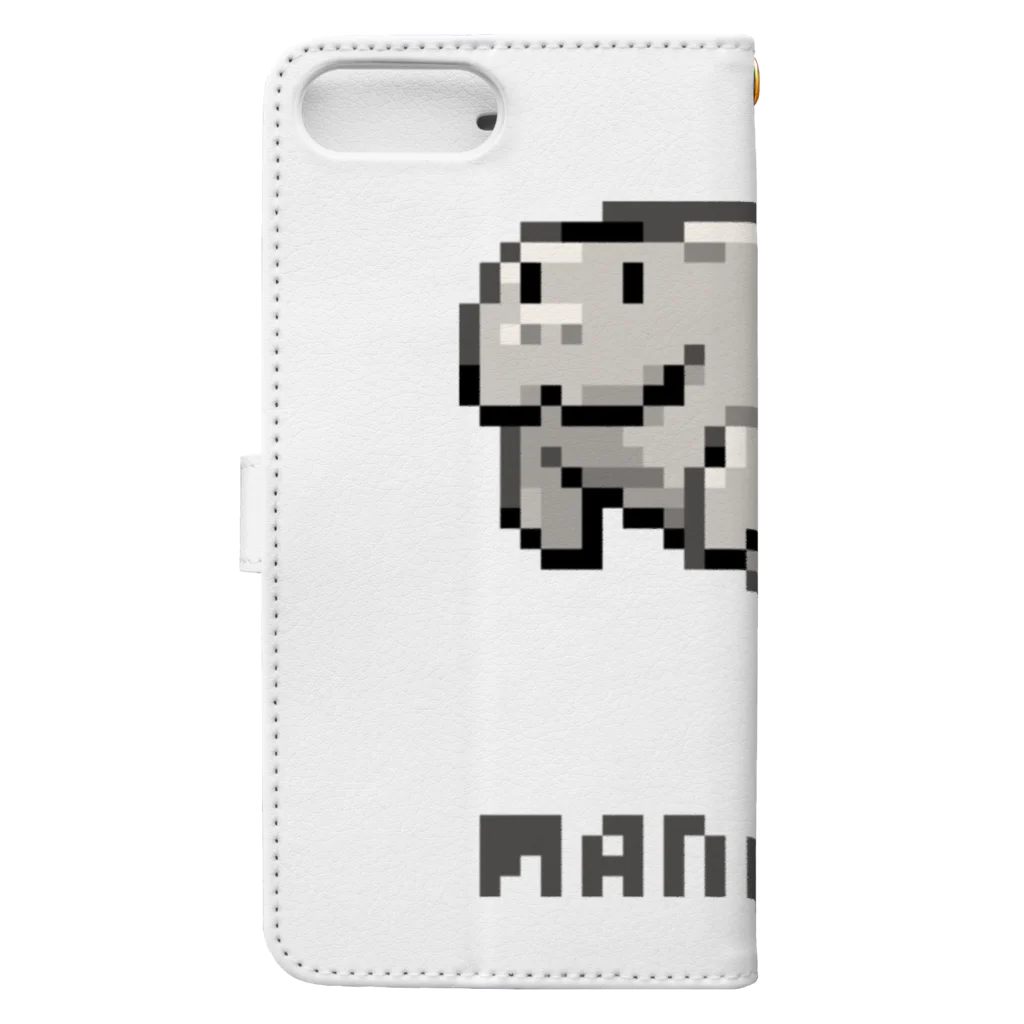 m :)のマナティー Book-Style Smartphone Case :back