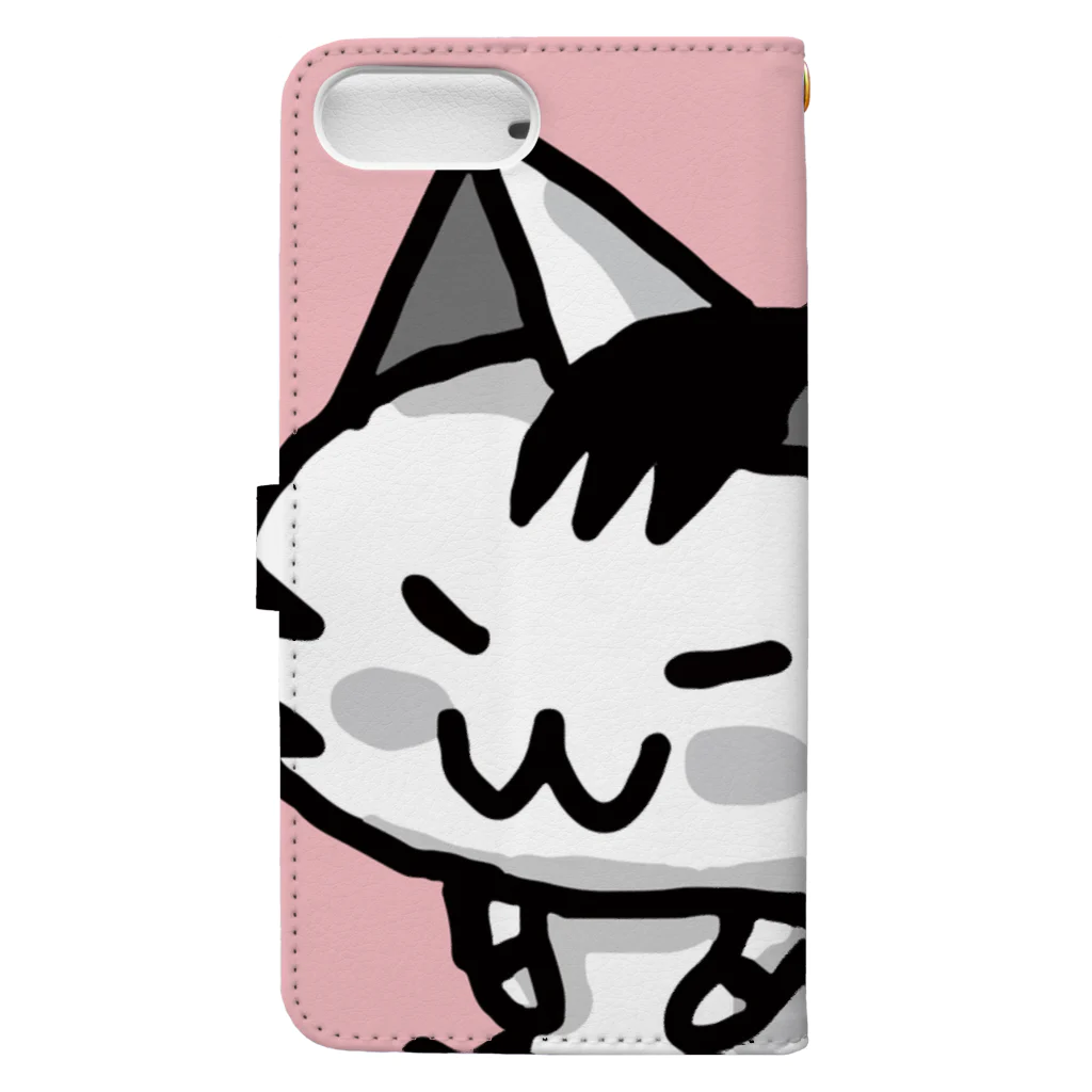 ボンボヤージュショップのよりぬきちびギャラリー お座りボンpink Book-Style Smartphone Case :back