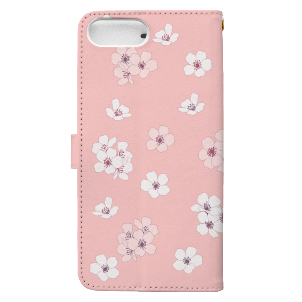 kuroki  miyaのシンプルピンク桜 Book-Style Smartphone Case :back