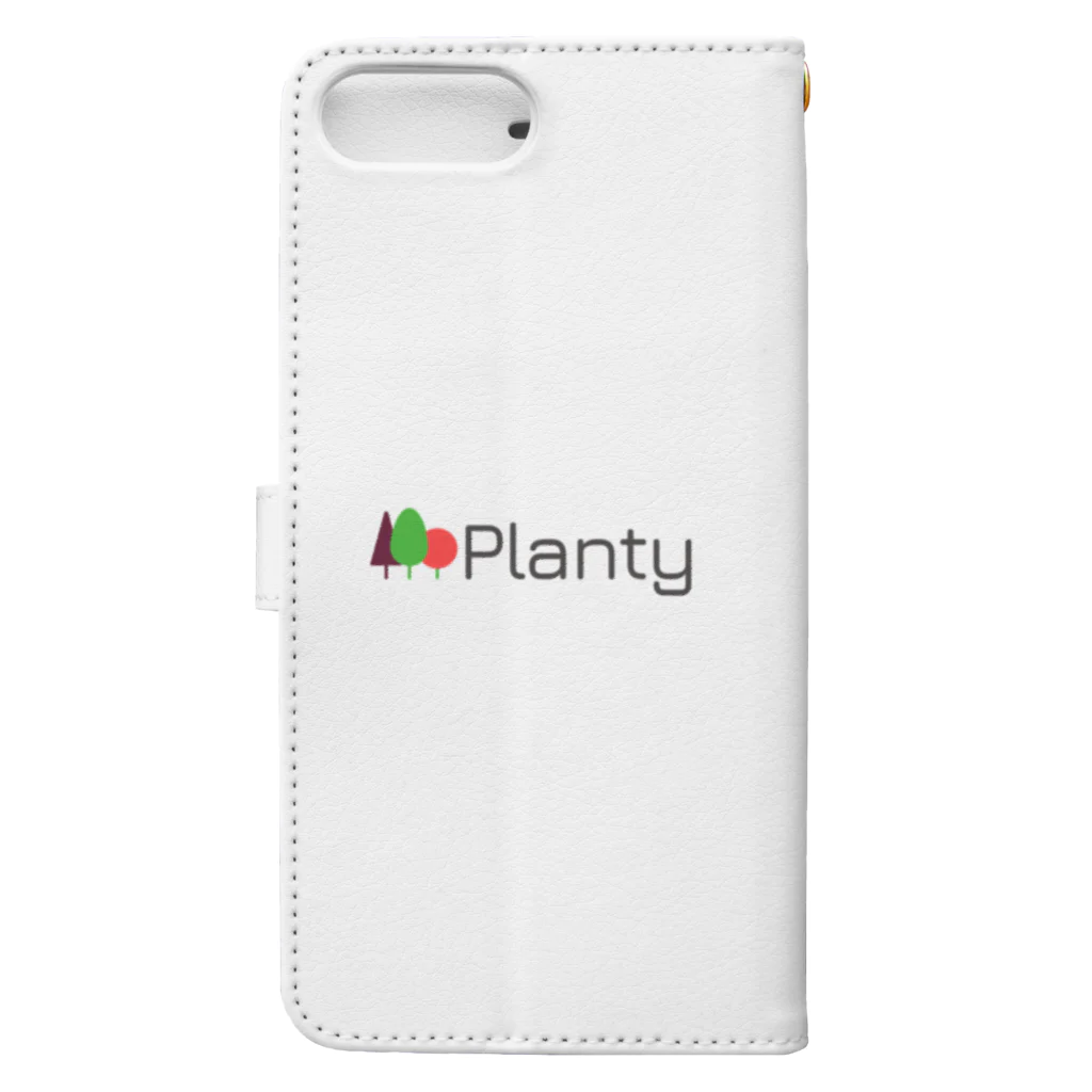PlantyのPlanty グッズ - 世界を向上させる大麻メディア ”プランティ”のロゴTシャツ 手帳型スマホケースの裏面