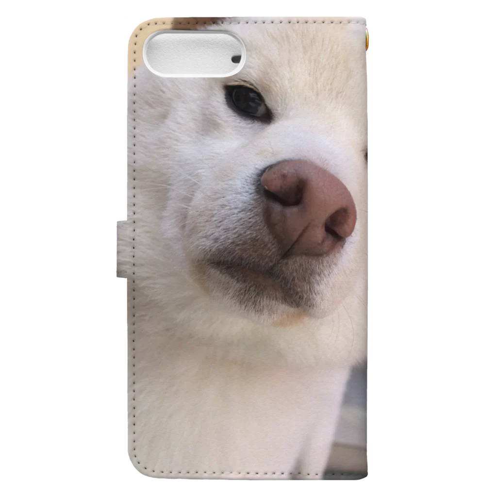 チームらんまるくん🐶のふい顔のらんまるくん 手帳型スマホケースの裏面