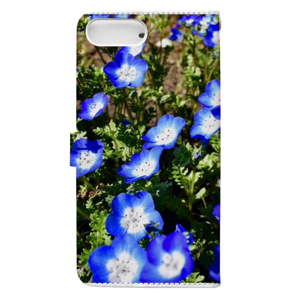 水りんご@ランニングマンの幸せの青い花 Book-Style Smartphone Case :back