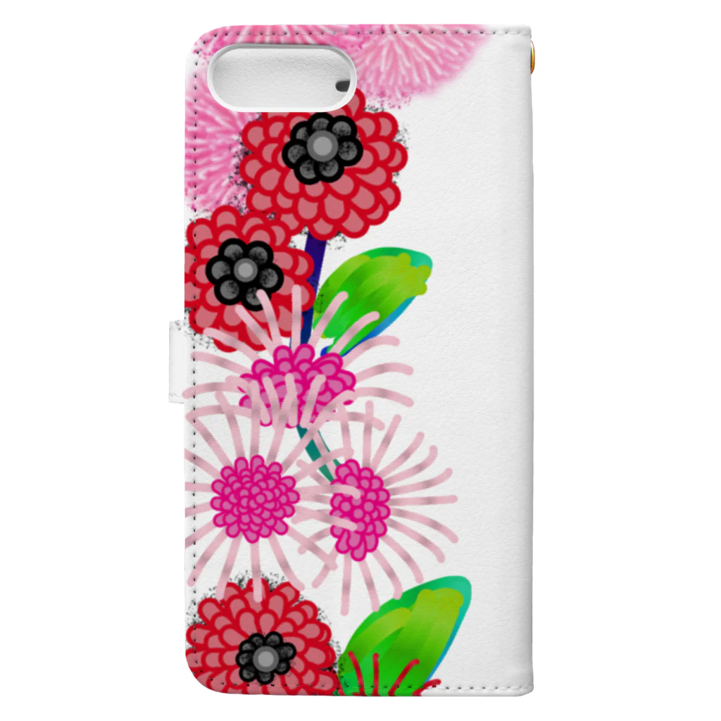 yaiの花柄 Book-Style Smartphone Case :back