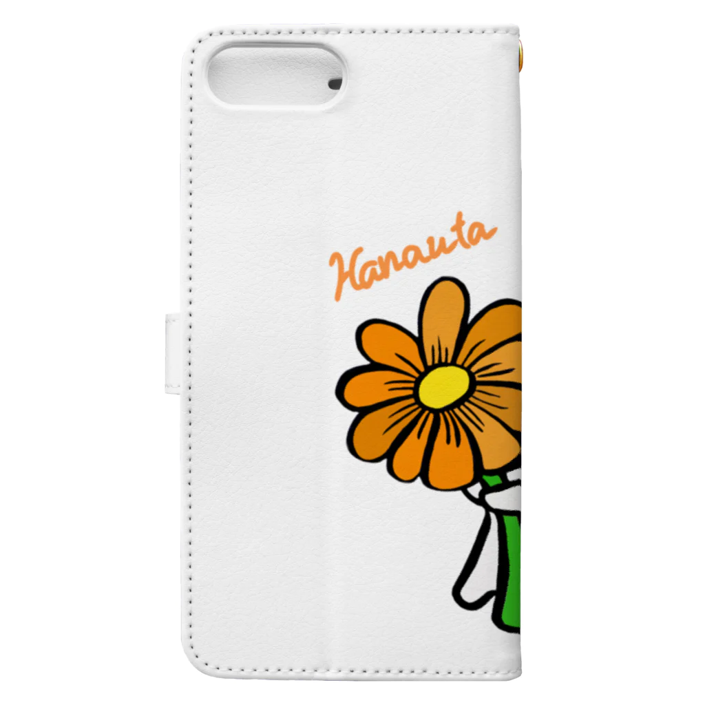 花歌屋さんの花歌うさぎと1輪の花 Book-Style Smartphone Case :back