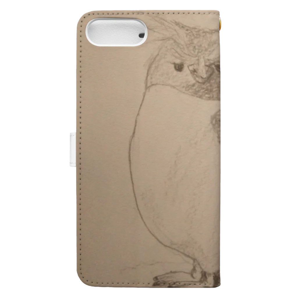 動物ガラス絵描きをしてる人のお店のカッコいいイワトビペンギン Book-Style Smartphone Case :back