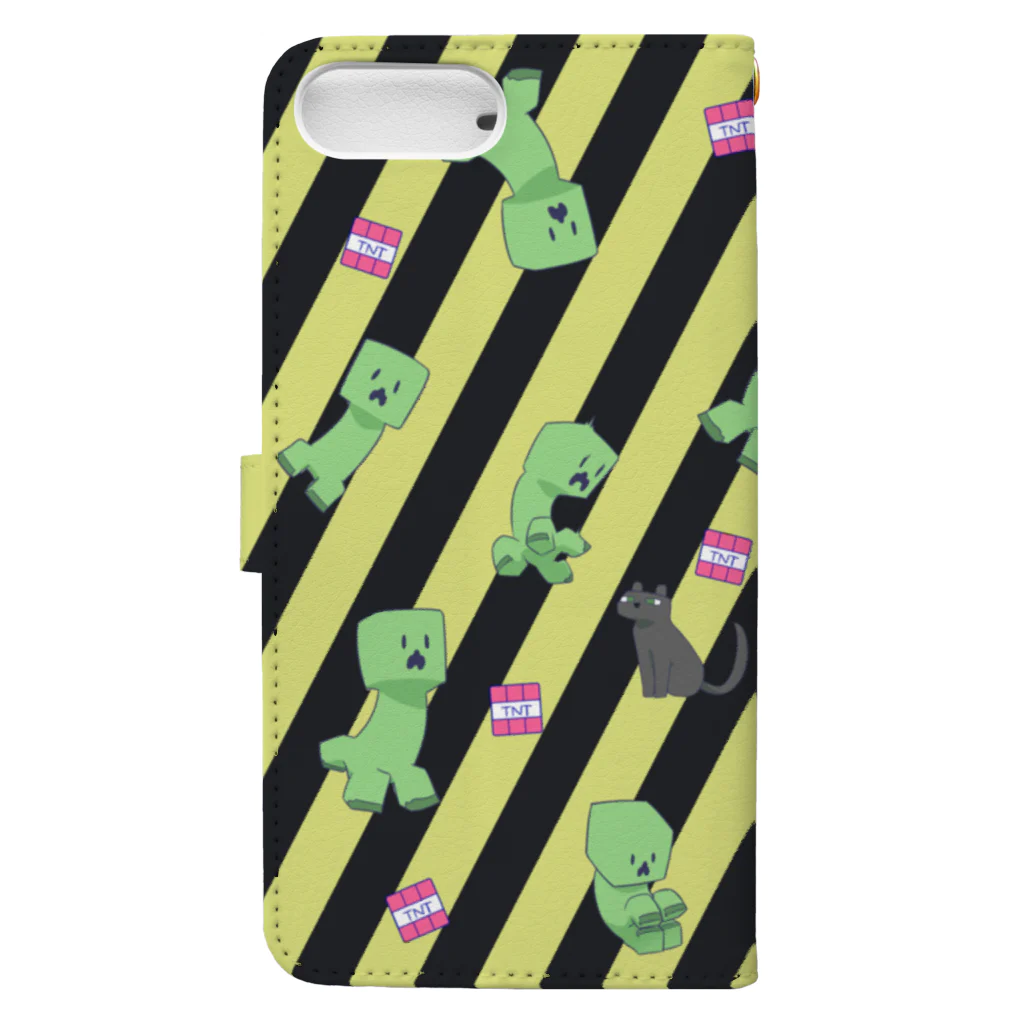 Menmeωのcreeper - black and yellow Book-Style Smartphone Case :back