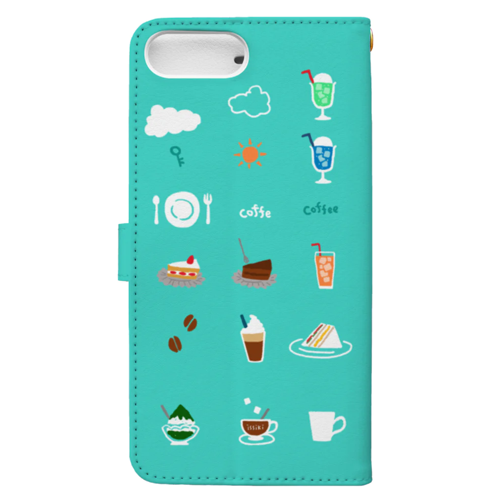 喫茶角砂糖の喫茶店柄 Plus-Max用 Book-Style Smartphone Case :back