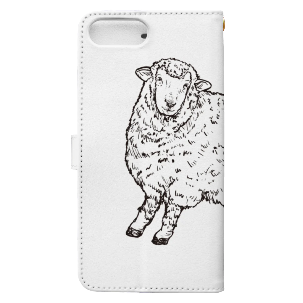 TUNNEY’S Fiber art worksの羊 Book-Style Smartphone Case :back