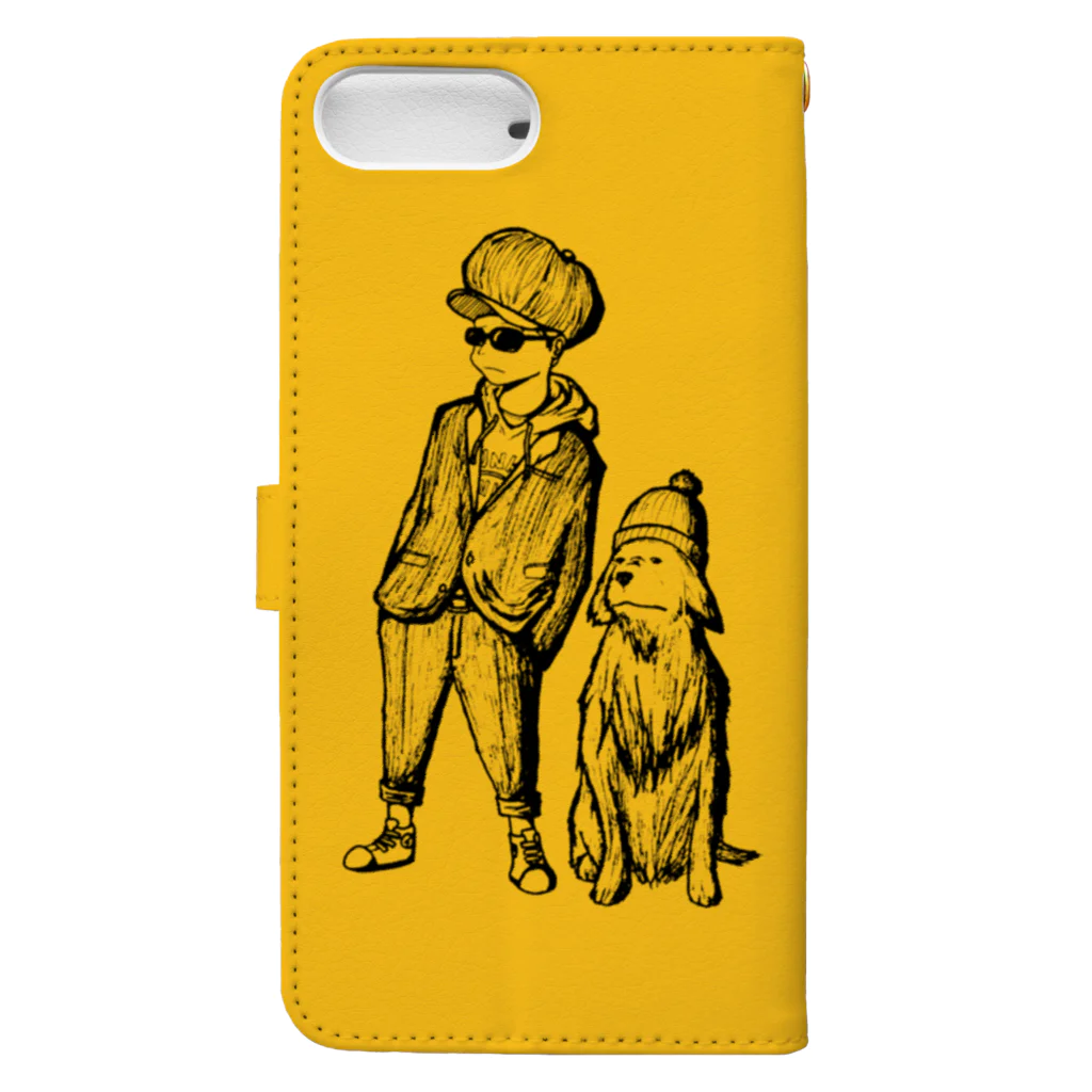 デザインショップの犬と13歳 Book-Style Smartphone Case :back