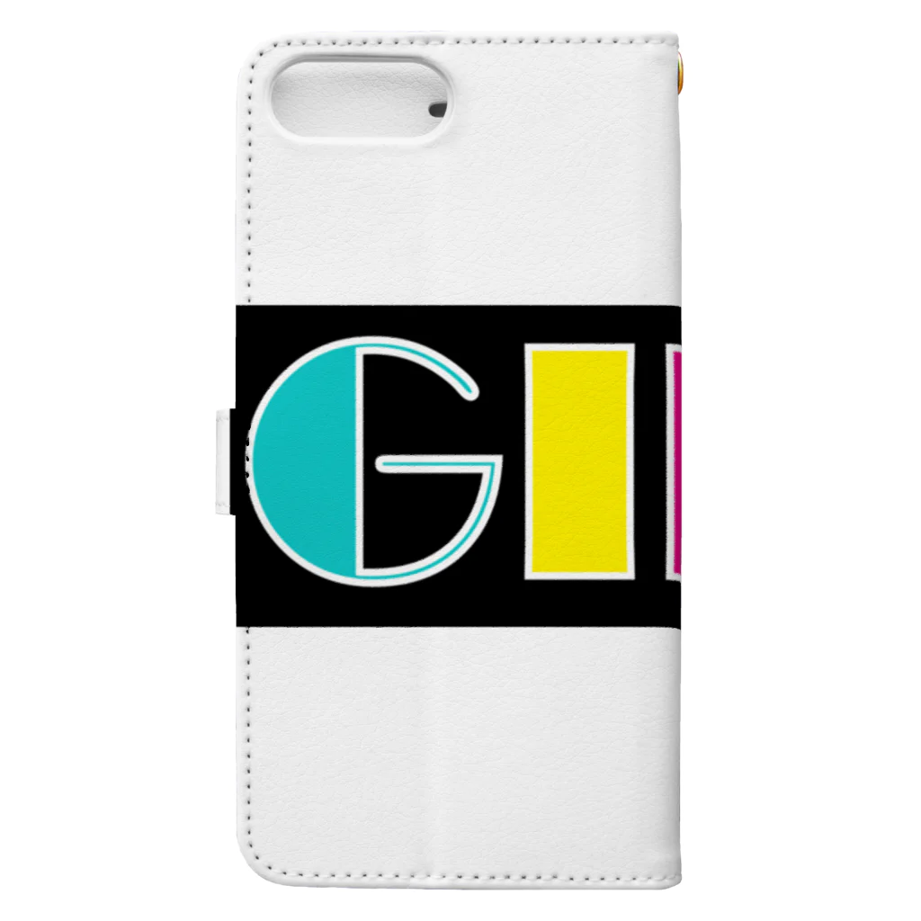 Ushi-Haruのレトロカラフル　GIRL Book-Style Smartphone Case :back