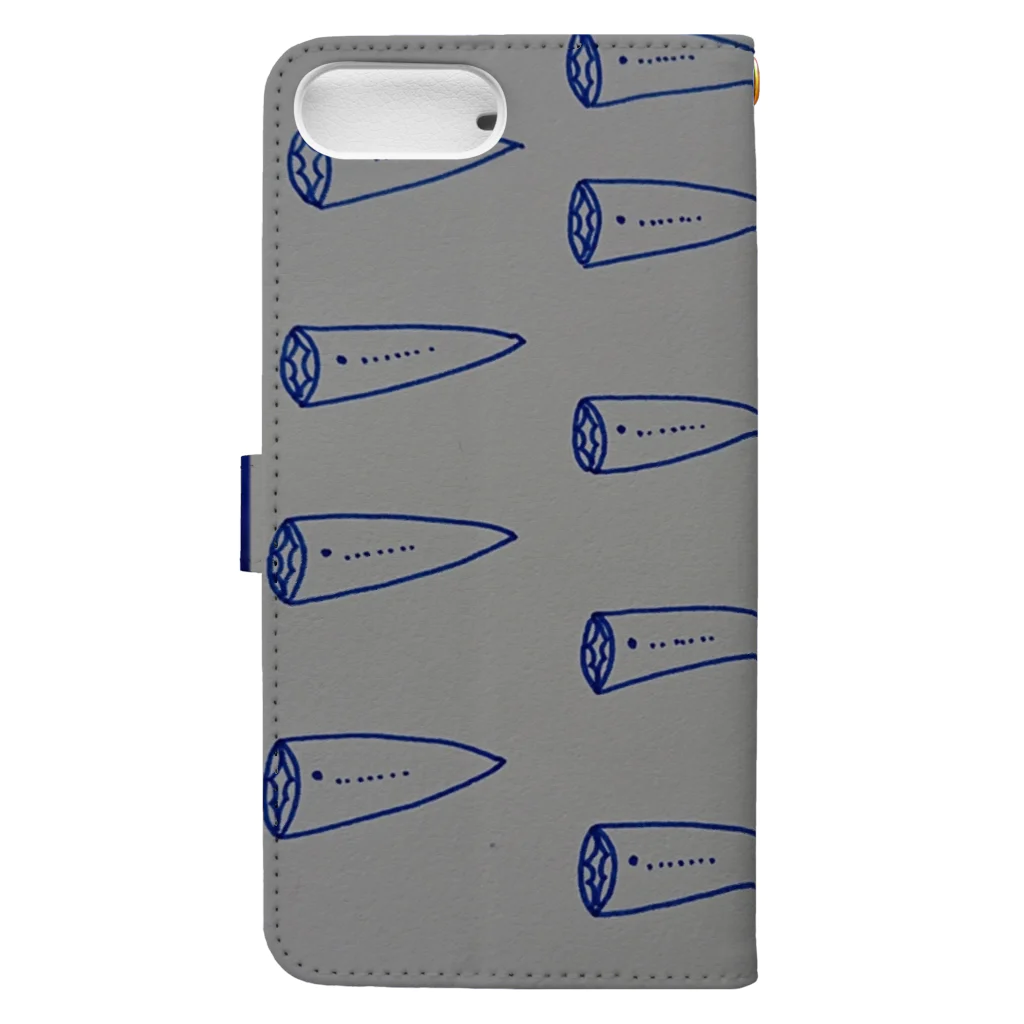 つゆくさ色の小間切れの青のヤツメウナギ Book-Style Smartphone Case :back