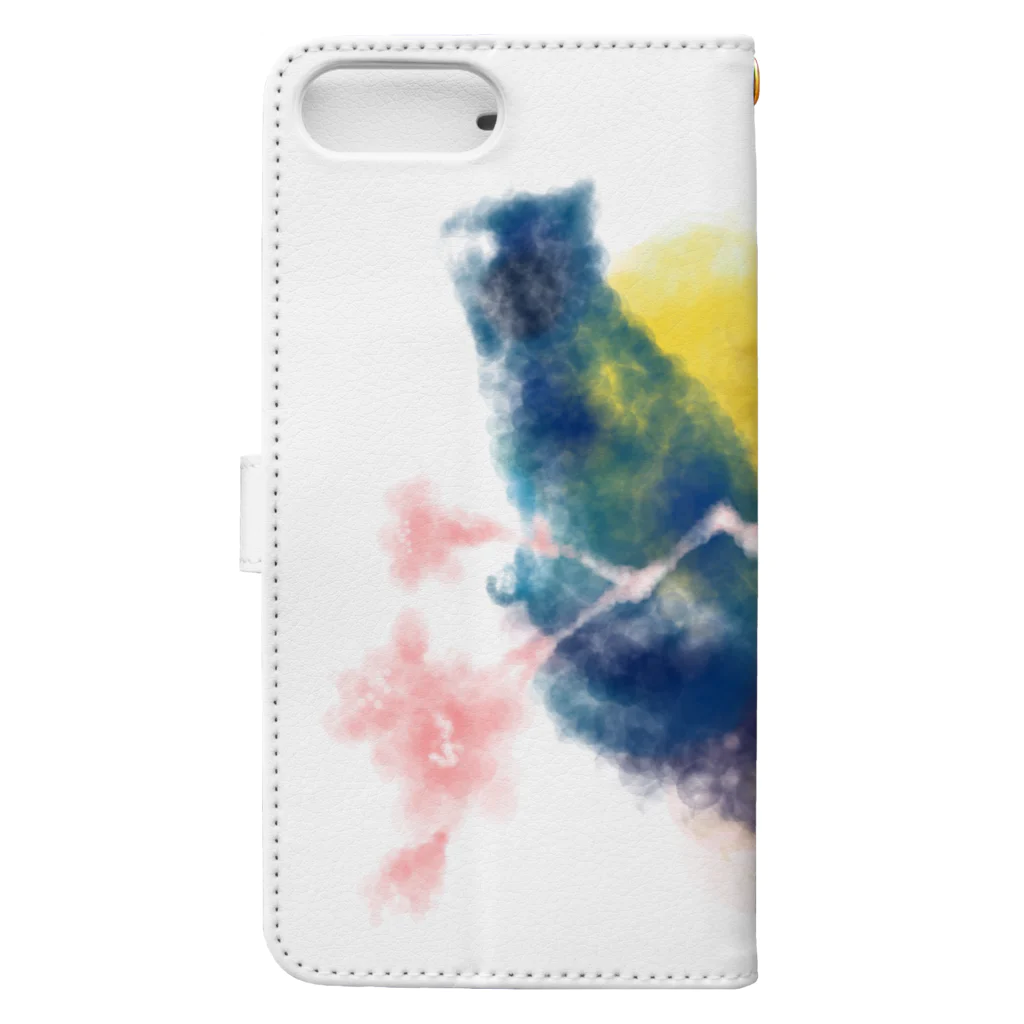 Snowman Art Roomの青猫と月と Book-Style Smartphone Case :back