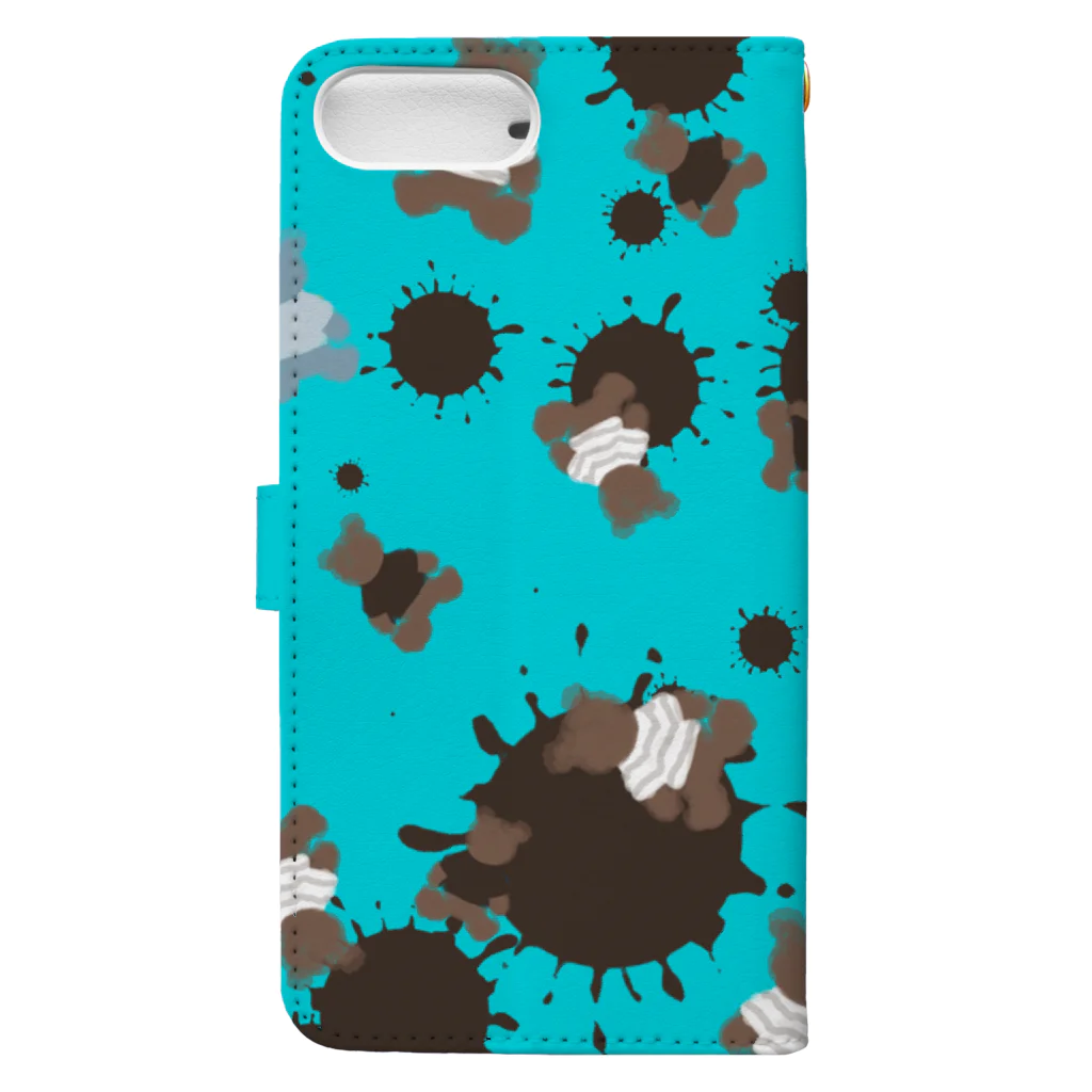 かじきのchoco mint kuma Book-Style Smartphone Case :back