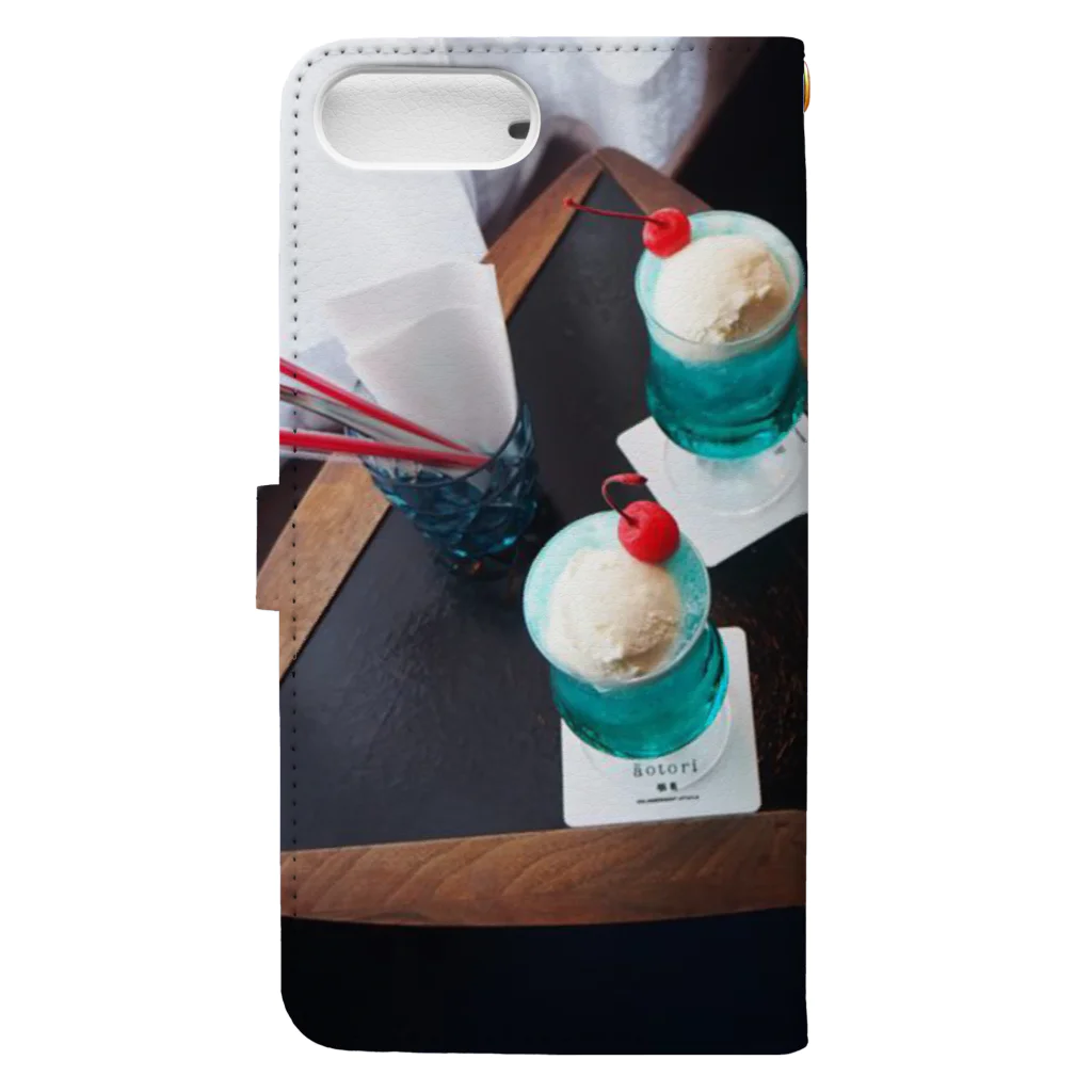 masaya_creamsodaの青いクリームソーダ Book-Style Smartphone Case :back