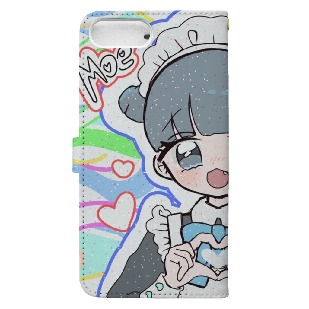 循環性飽食のお団子青メイドちゃん(カラフル) Book-Style Smartphone Case :back