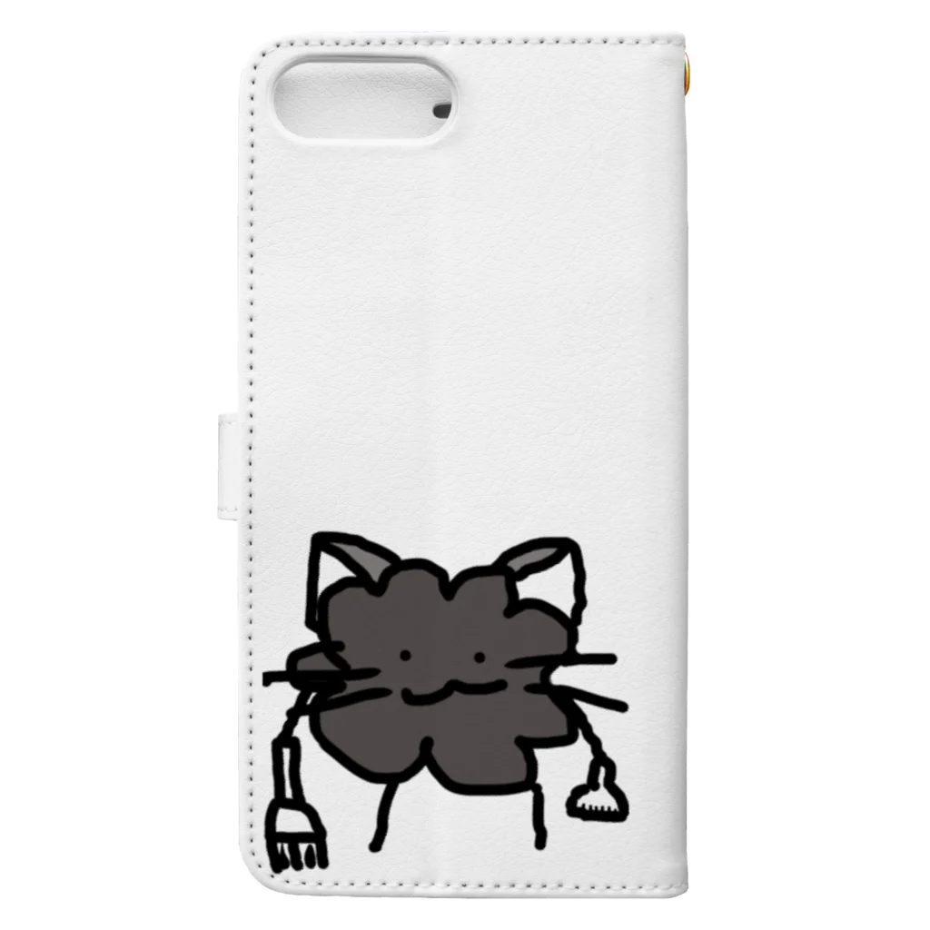 ねこまちランドのホコリくん Book-Style Smartphone Case :back