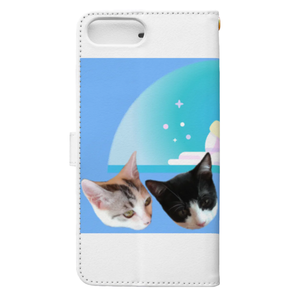 保護猫カフェ「駒猫」さん家のNo.7 フルーツ4兄弟♪ Book-Style Smartphone Case :back