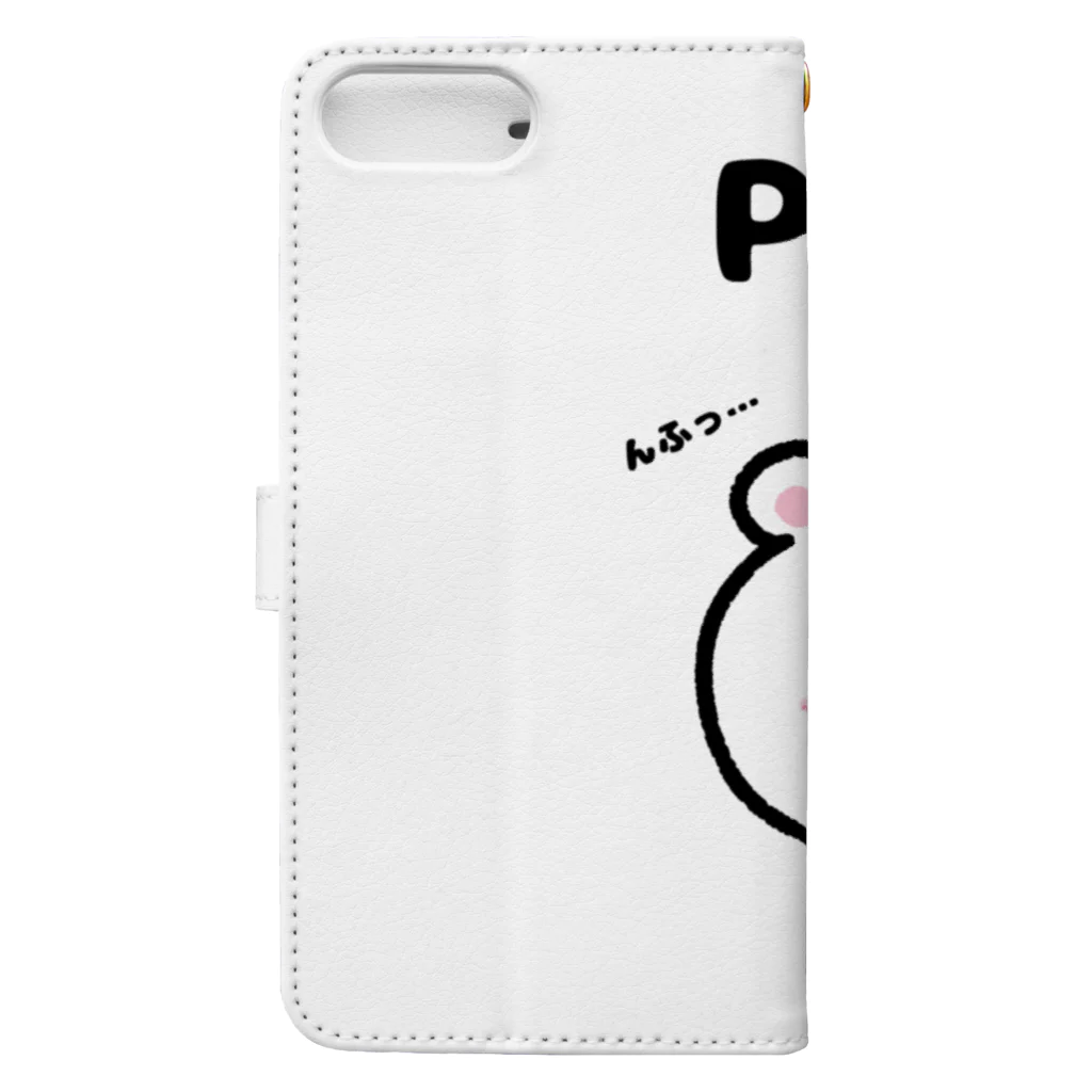 うさぎまるえkawaiishop のくまコロりん『ぷりっ』 Book-Style Smartphone Case :back