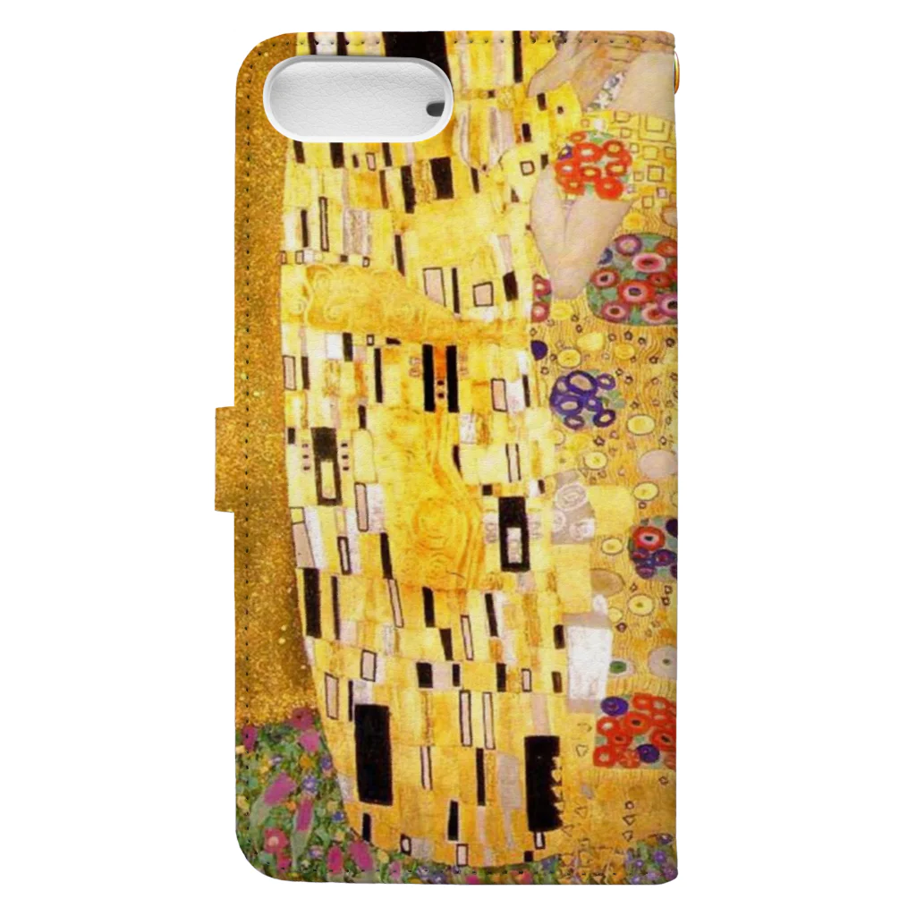 Art Baseのグスタフ・クリムト / 接吻 / 1908 /The Kiss / Gustav Klimt 手帳型スマホケースの裏面