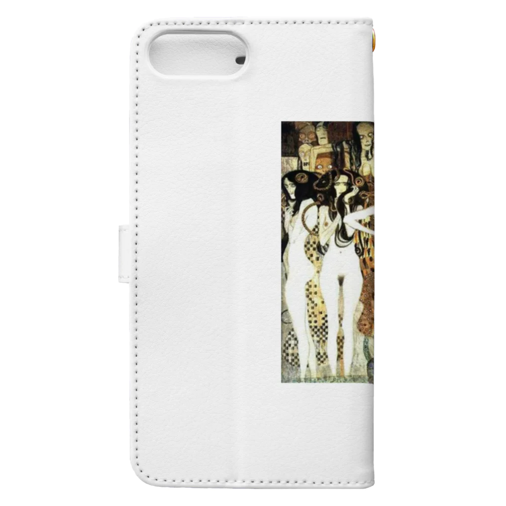 Art Baseのグスタフ・クリムト / 1902 /The Beethoven Frieze: The Hostile Powers. Left part, detail / Gustav Klimt Book-Style Smartphone Case :back