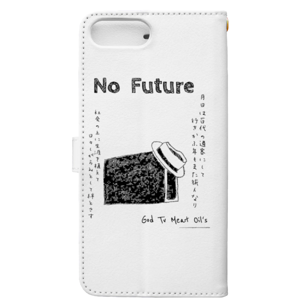 GOD TV MEAT OIL'S brand SUZURI内空中店舗のNo Future(ソフト) Book-Style Smartphone Case :back