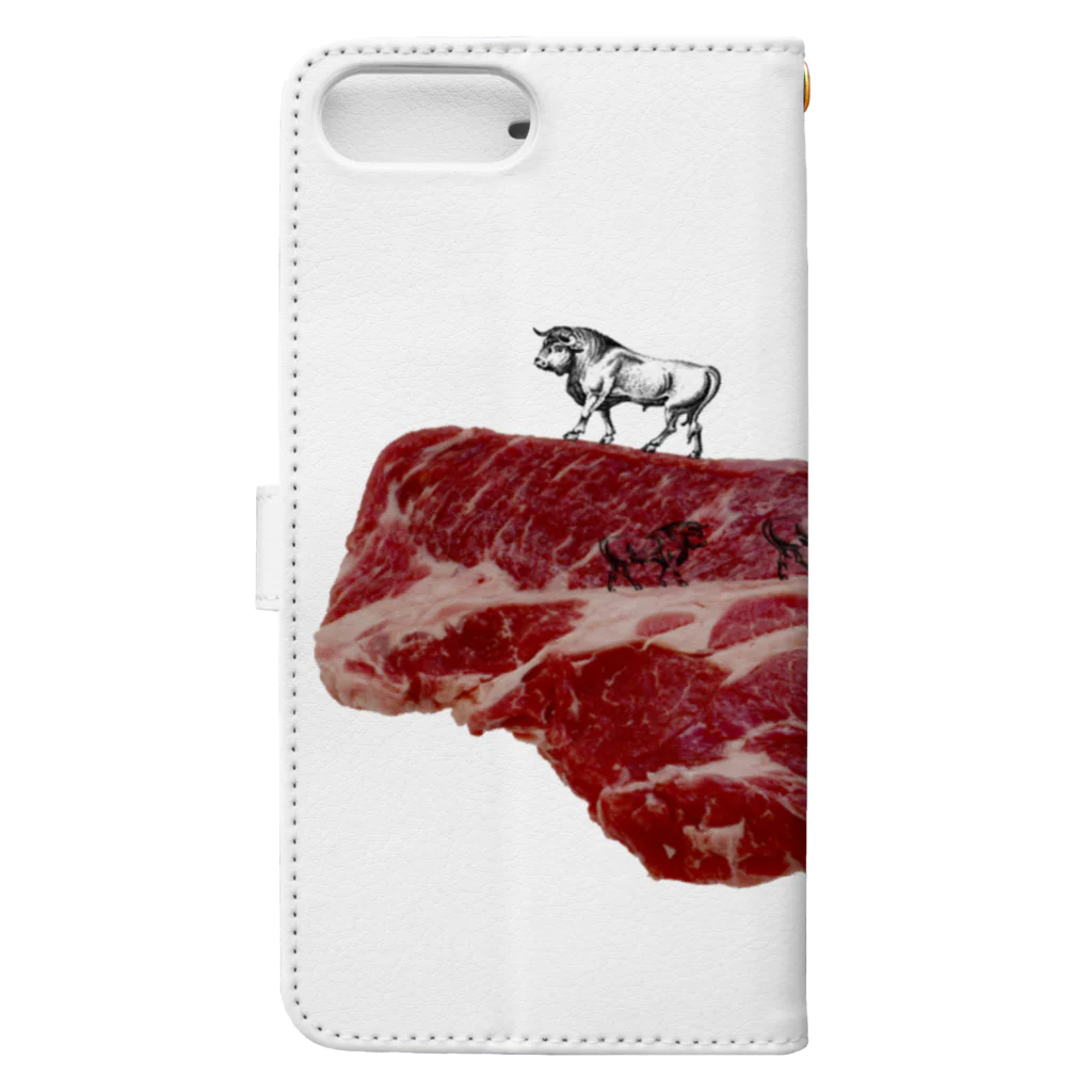 tottoの肉食／ビーフ×牛さん Book-Style Smartphone Case :back