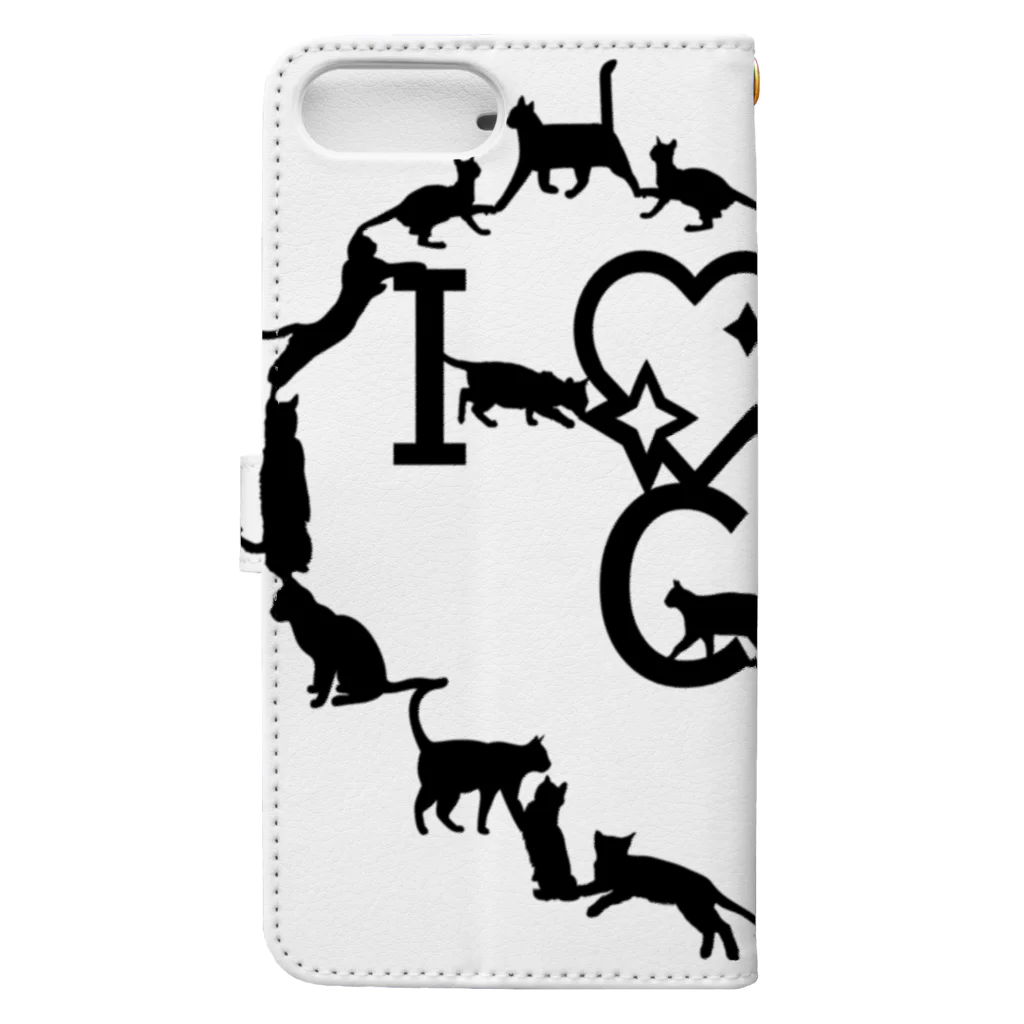 乃舞のI ♡ CATS Book-Style Smartphone Case :back