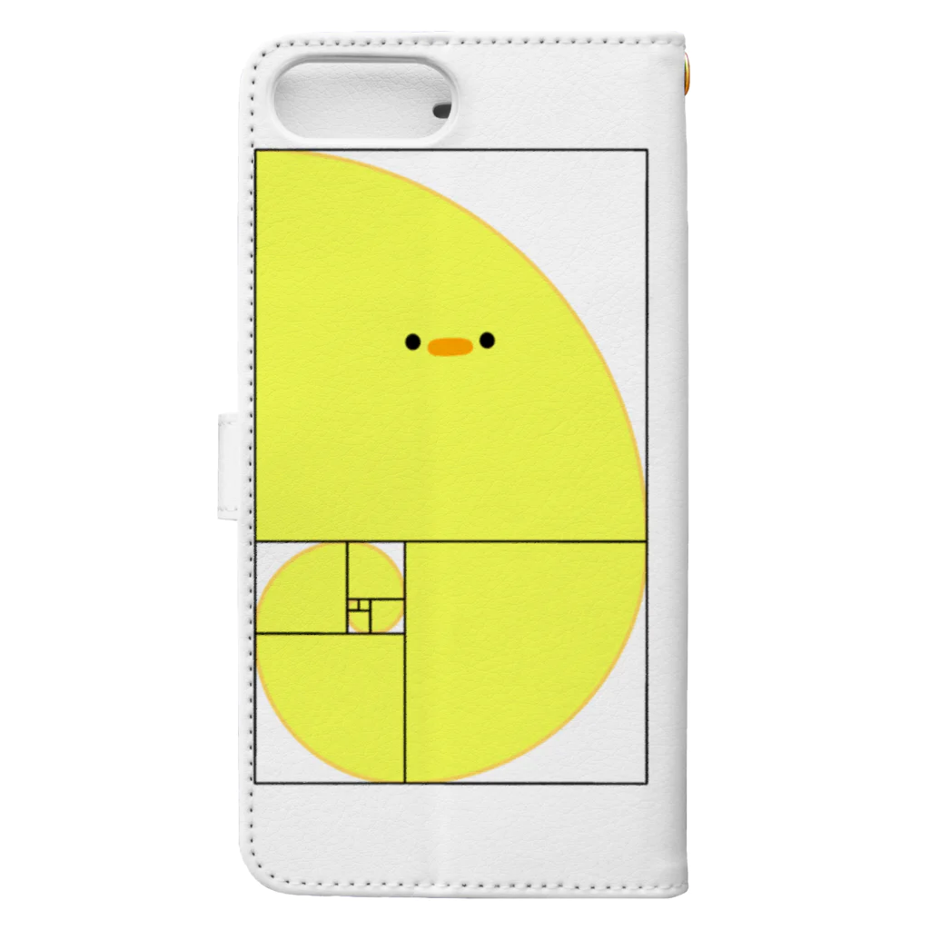 ぷにおもちSHOPのフィボナッチーヨ(文字なし) Book-Style Smartphone Case :back