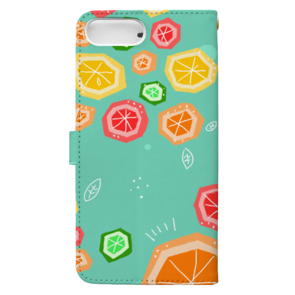 Chicchi Satoのカンキツポップ Book-Style Smartphone Case :back