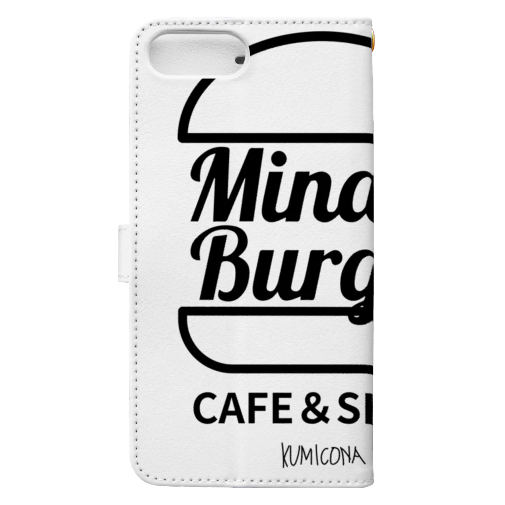 kumiconaShopのMinatoBurgerグッズ（ブラック） Book-Style Smartphone Case :back
