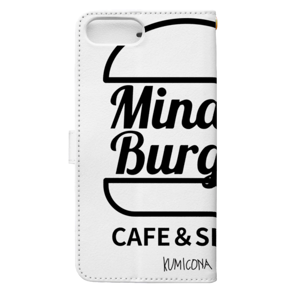 kumiconaShopのMinatoBurgerグッズ（ブラック） 手帳型スマホケースの裏面