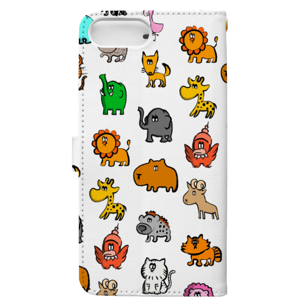 NOBIRU事務所の動物モノグラム Book-Style Smartphone Case :back