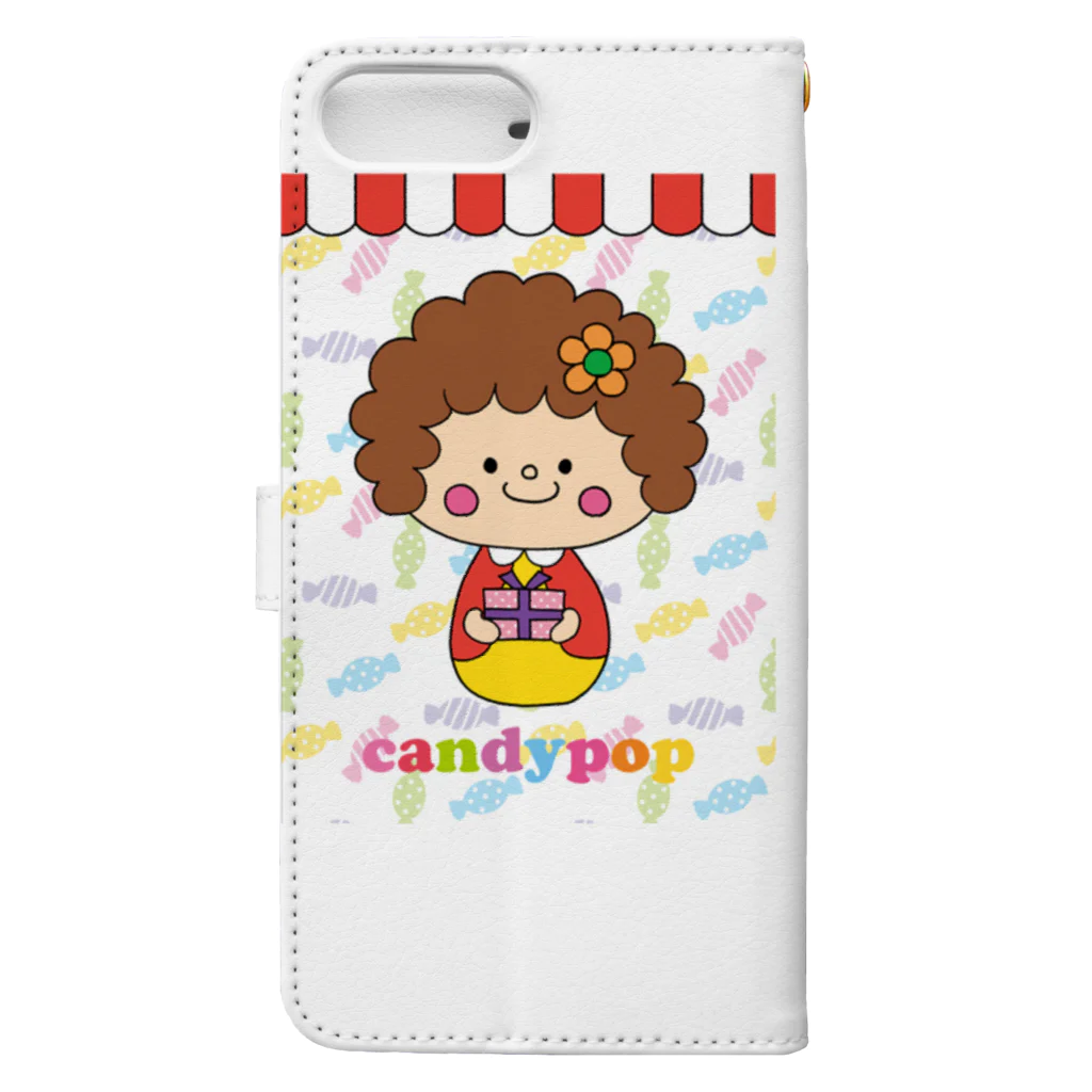 candypopのzakkashop candypop のcandyちゃん 手帳型スマホケースの裏面