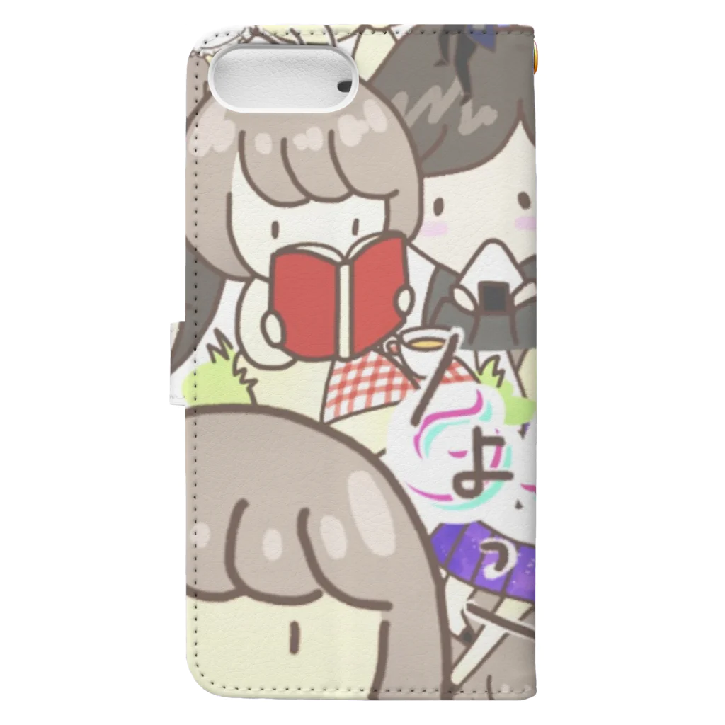 tateto.のぼぶちゃんせっとちゃんがいっぱい Book-Style Smartphone Case :back