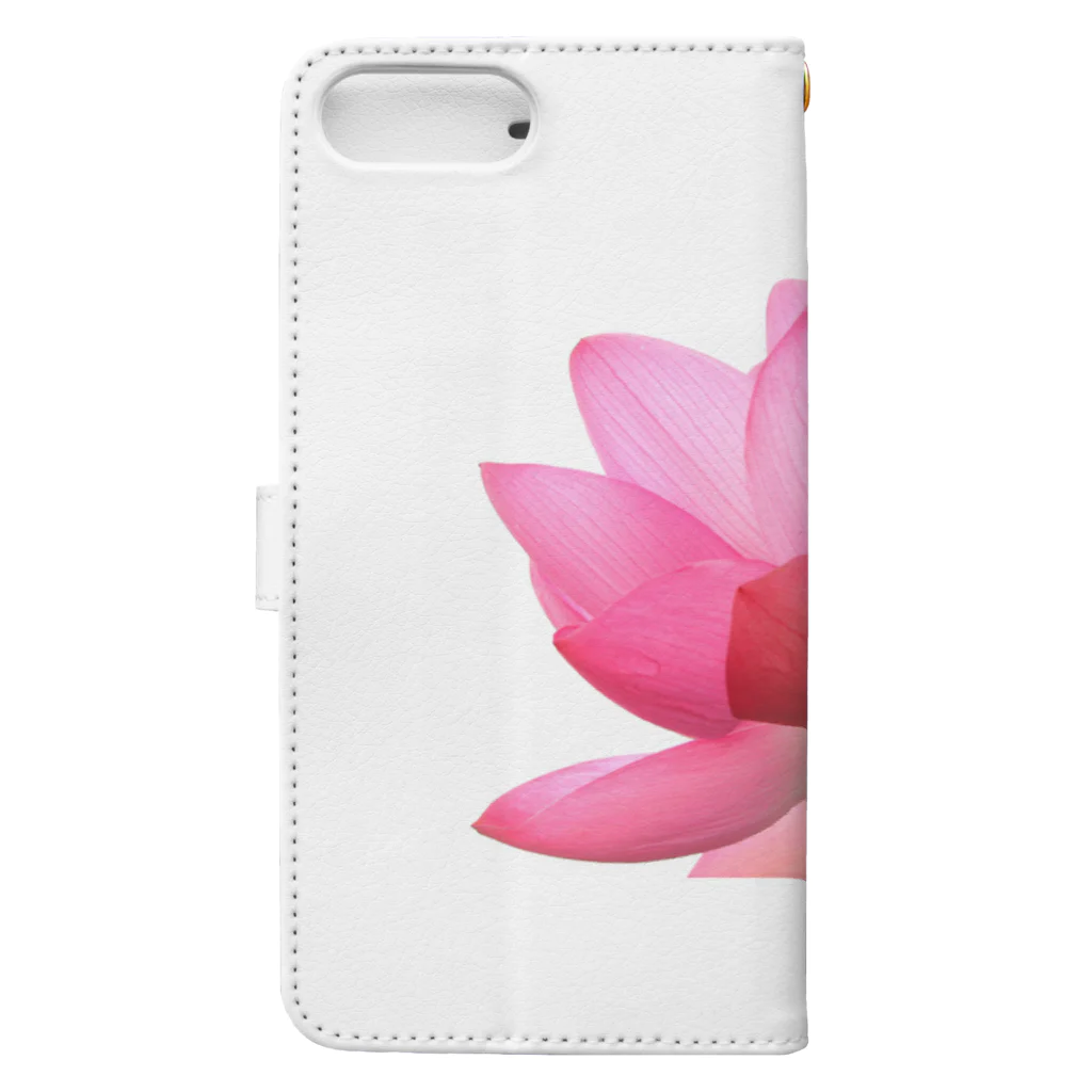 rose-love7の花柄 Lotusピクチャー柄 Book-Style Smartphone Case :back