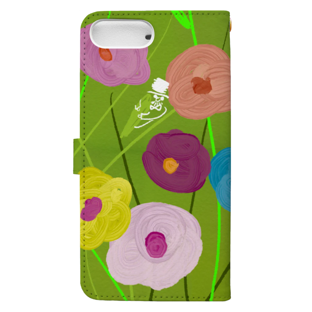 eri kaifuchiの花とtaroとひげおじさん Book-Style Smartphone Case :back