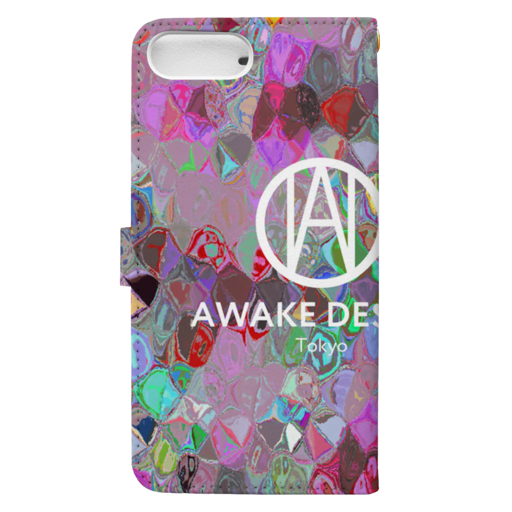 AWAKE_DESIGNのAWAKE モザイクドットカラフルピック 手帳型スマホケースの裏面