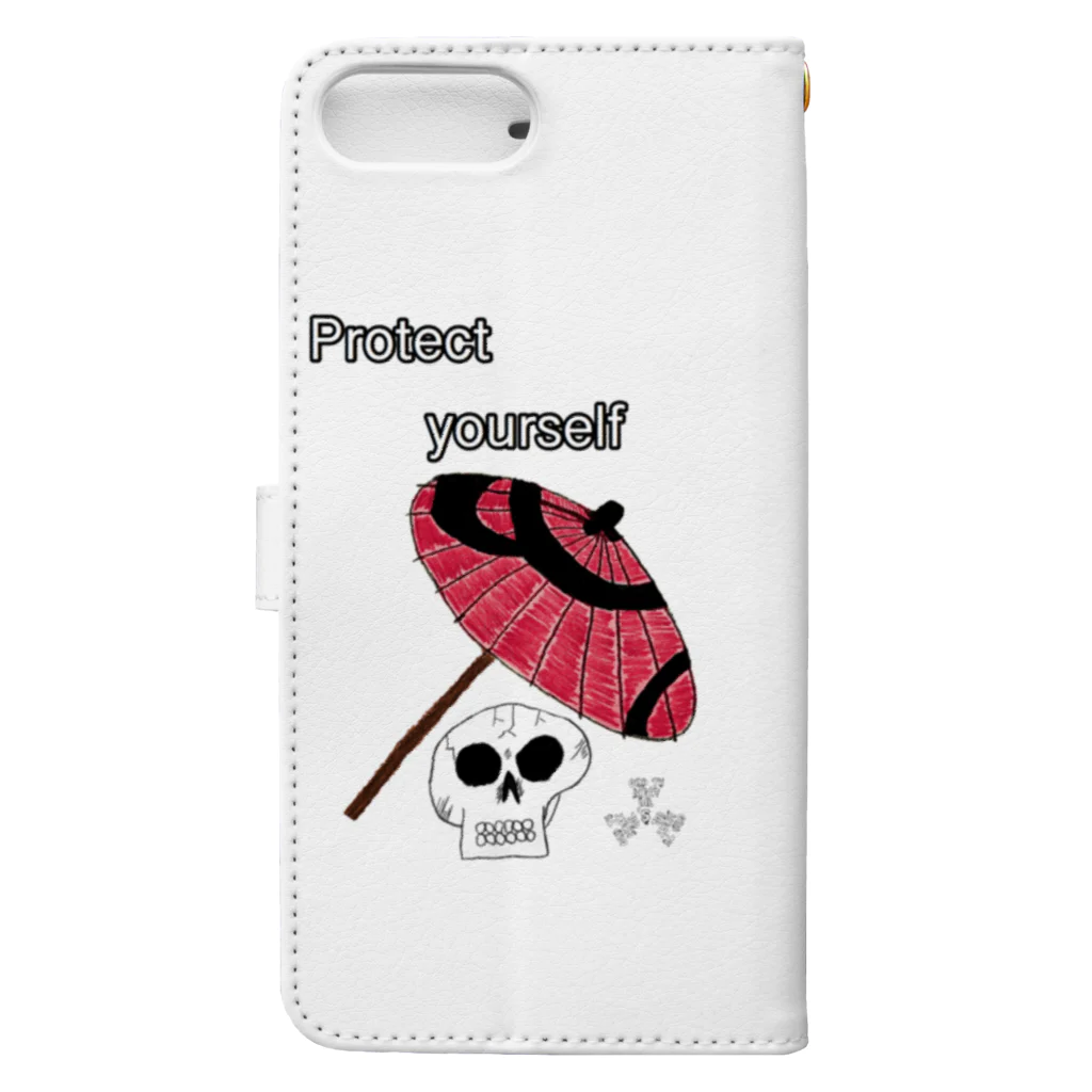 GOD TV MEAT OIL'S brand SUZURI内空中店舗のProtect yourself Book-Style Smartphone Case :back