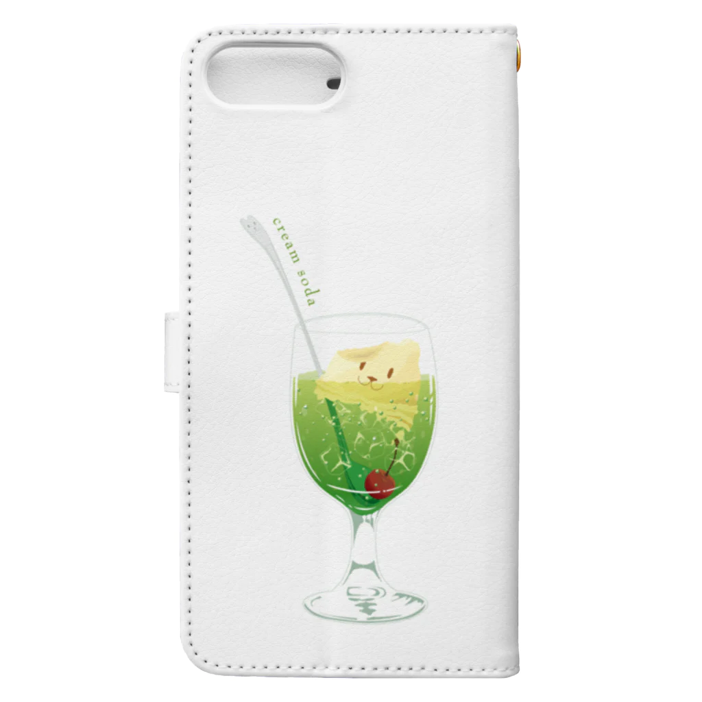 Drecome_Designの食べかけクリームソーダ Book-Style Smartphone Case :back