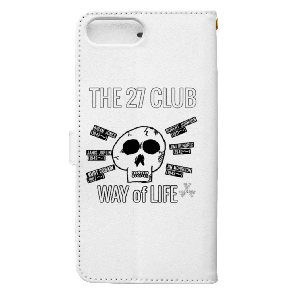 GOD TV MEAT OIL'S brand SUZURI内空中店舗のTHE 21 CLUB『スカル×ロックスター』 手帳型スマホケースの裏面