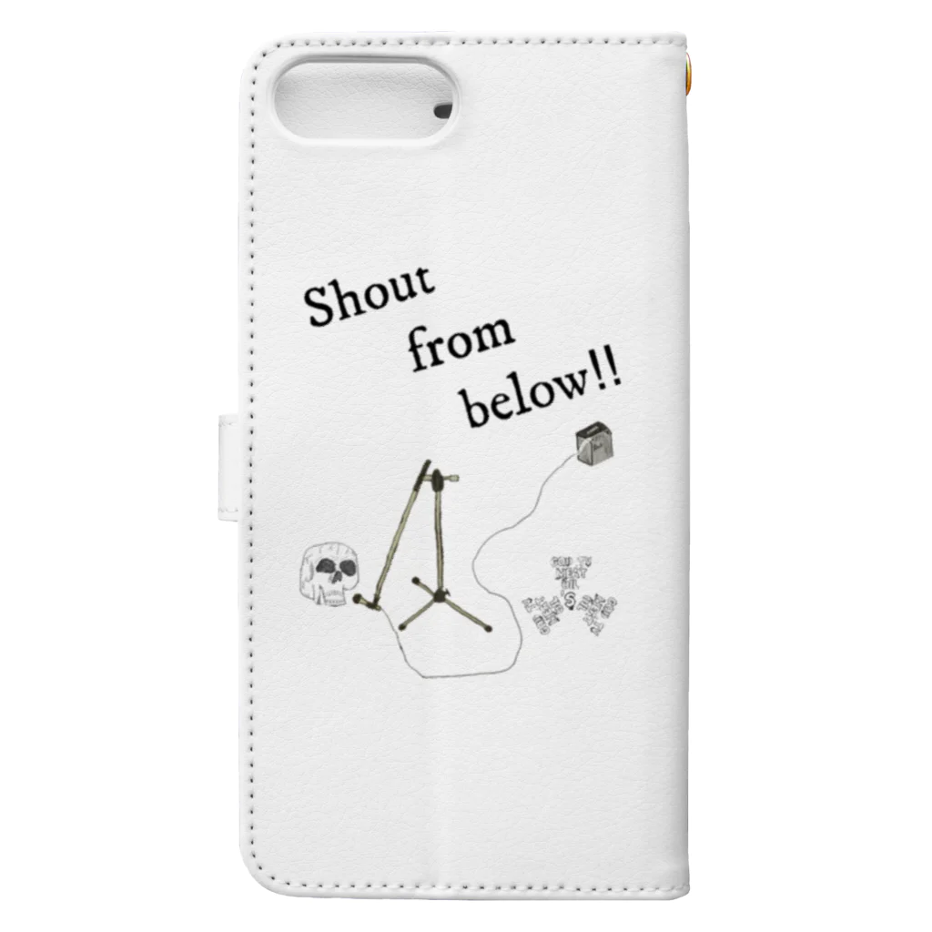 GOD TV MEAT OIL'S brand SUZURI内空中店舗のshout from bellow！ Book-Style Smartphone Case :back