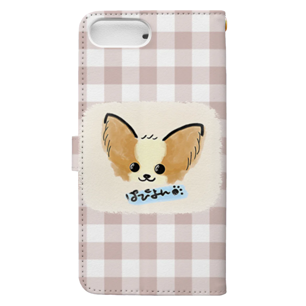 merongのパピヨン♡カラー(アイテムの説明みてね♪) Book-Style Smartphone Case :back