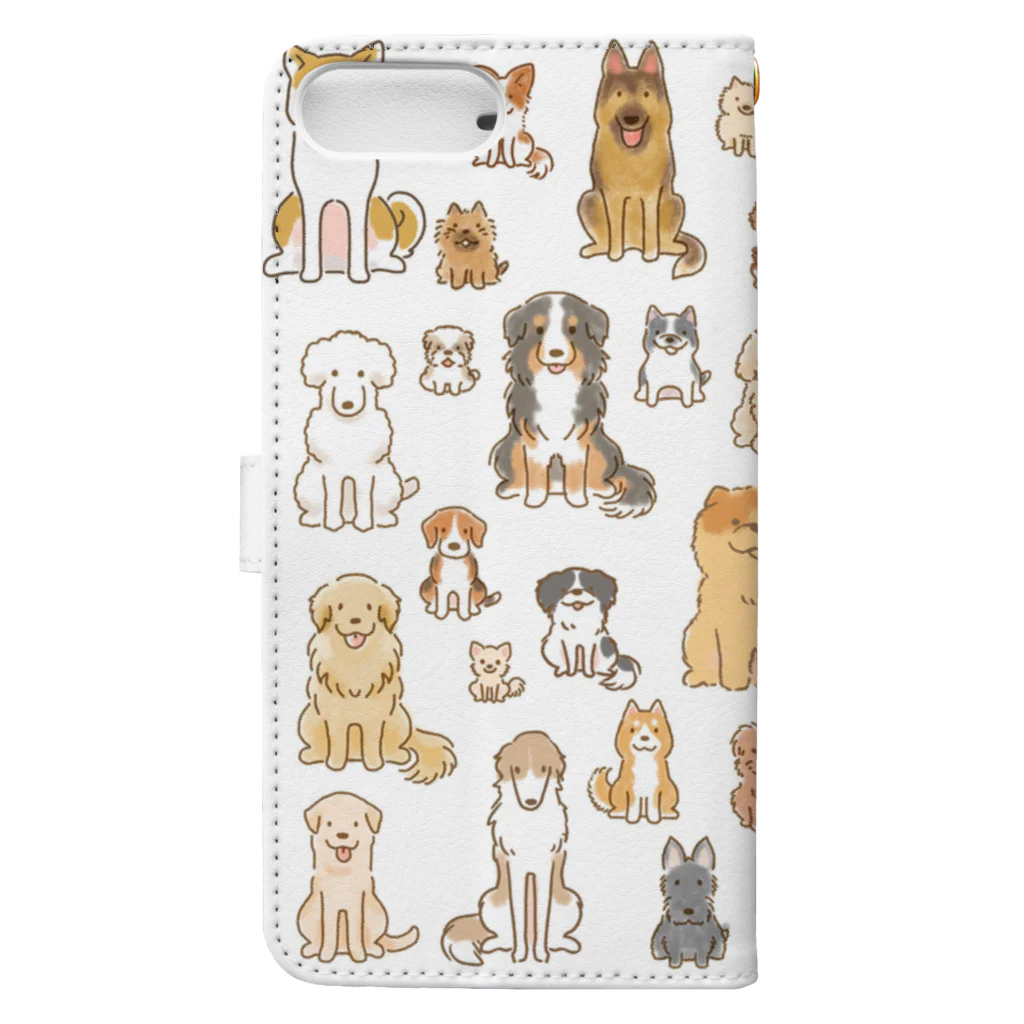 こぐま犬てんすけグッズショップのワンコ大集合 Book-Style Smartphone Case :back