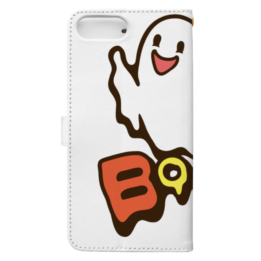 Cɐkeccooのおばけちゃんばぁ!(Boo!ゴースト)カラフル Book-Style Smartphone Case :back