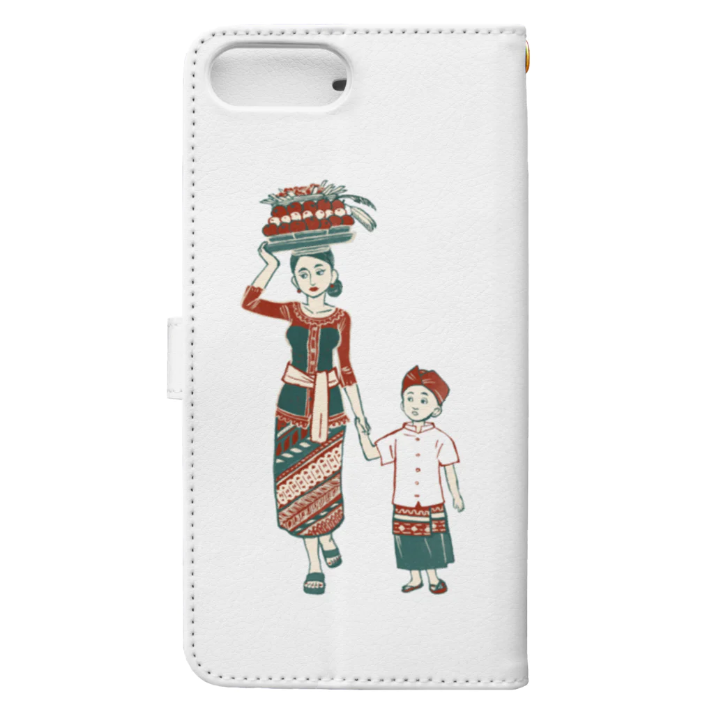 IZANAMI by Akane Yabushitaの【バリの人々】お母さんと子供 Book-Style Smartphone Case :back