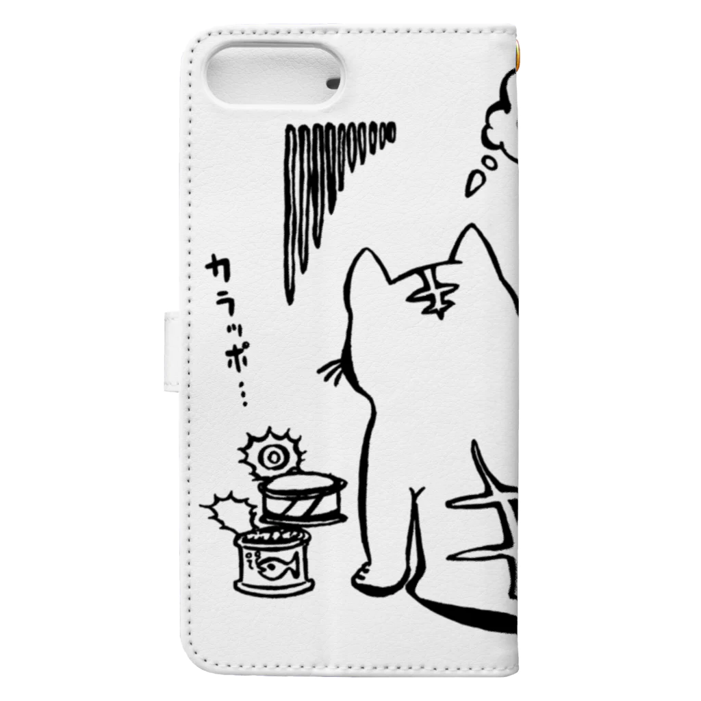 気ままに創作　よろず堂のどんよりねこ Book-Style Smartphone Case :back