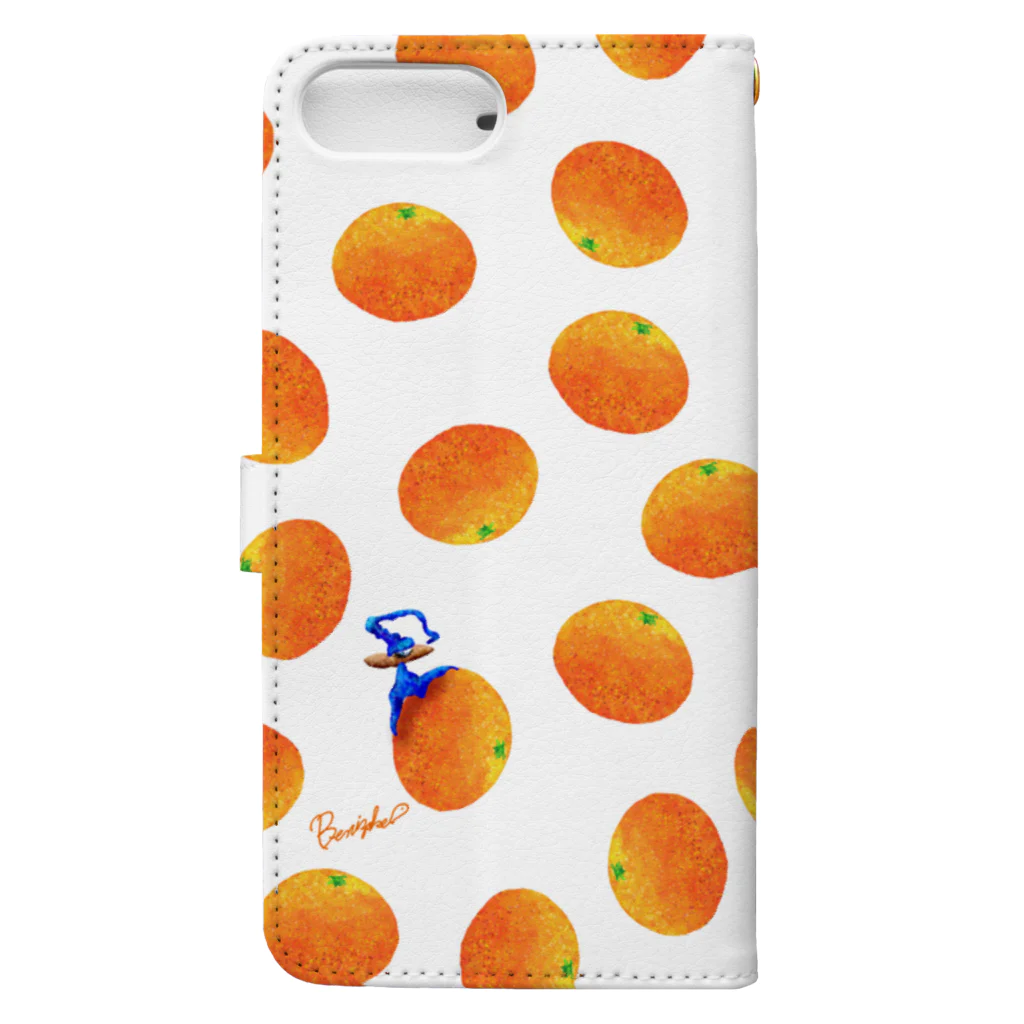BenizakeのFlute series -orange- white Book-Style Smartphone Case :back