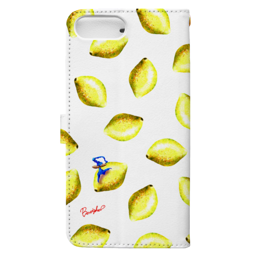 BenizakeのFlute series -lemon- white Book-Style Smartphone Case :back