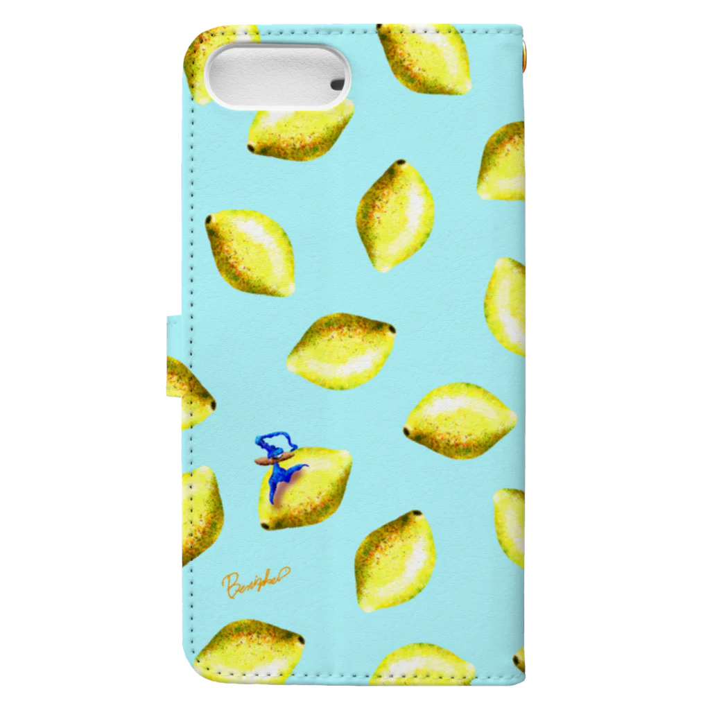 BenizakeのFlute series -lemon- blue Book-Style Smartphone Case :back